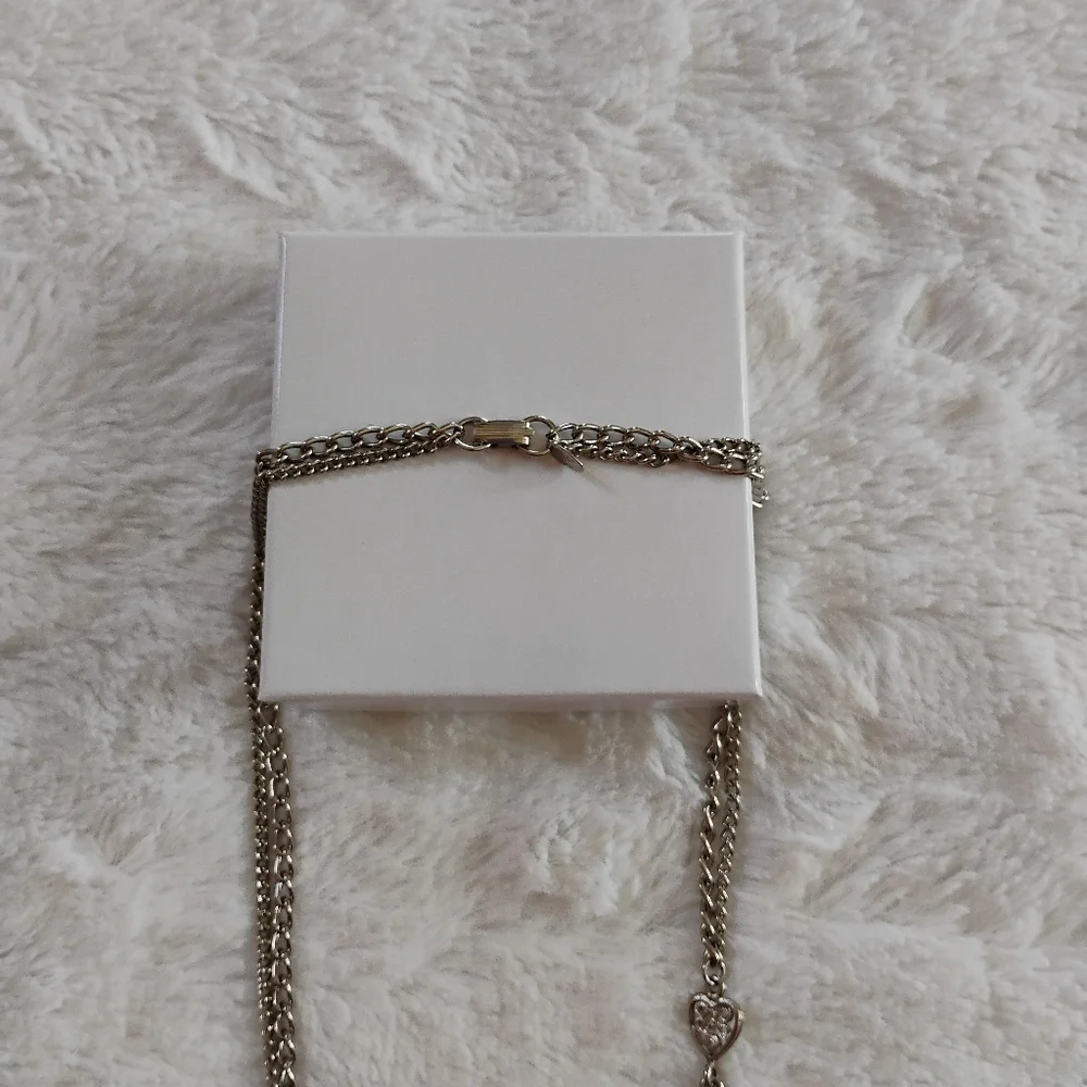 Vintage Park Lane Double Strand Heart Tassel Necklace